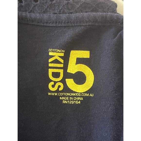 Navy Blue Girls Summer Dress Size 5 - Picture 3 of 8